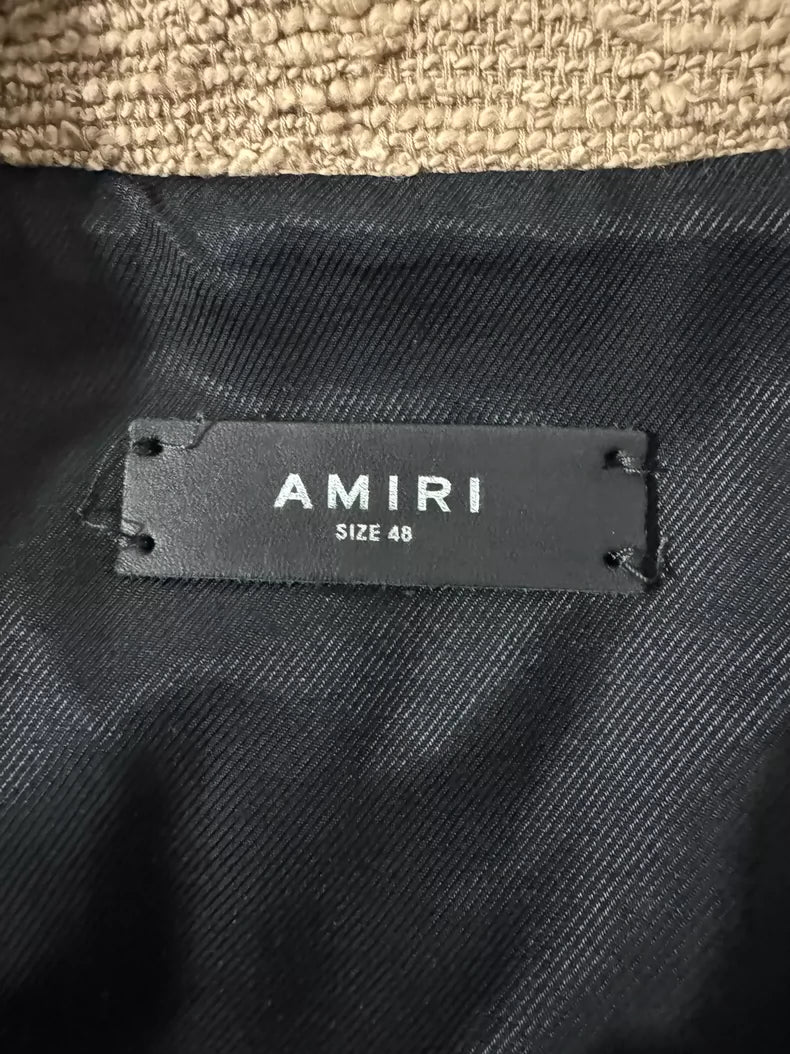 Rare Amiri Bone Baseball Jacket in Khaki