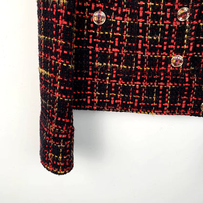 Chanel Red and Black Knit Jacket