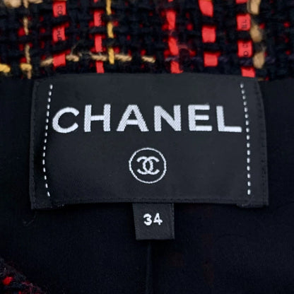 Chanel Red and Black Knit Jacket