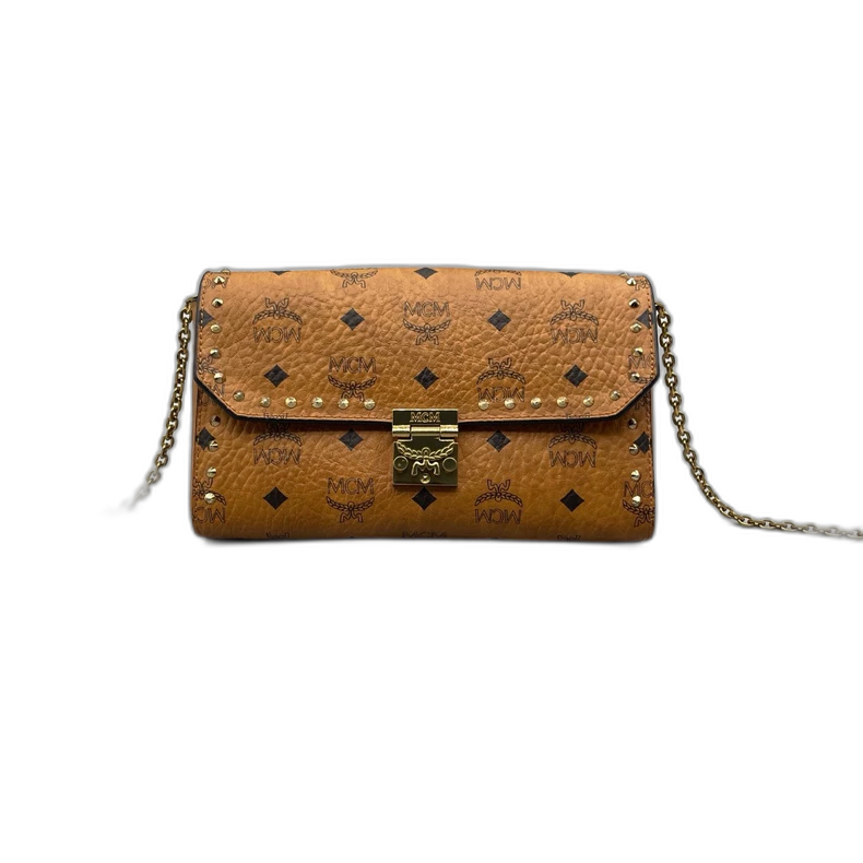 MCM Classic Cognac Color Chain Crossbody Bag
