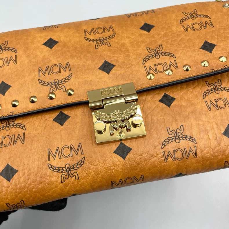 MCM Classic Cognac Color Chain Crossbody Bag