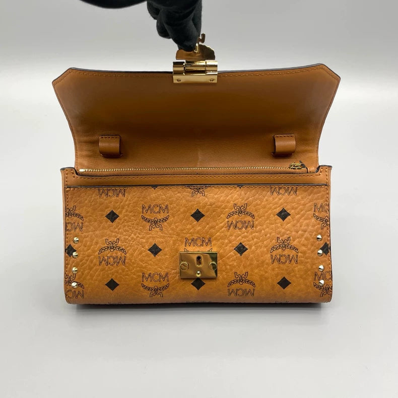 MCM Classic Cognac Color Chain Crossbody Bag