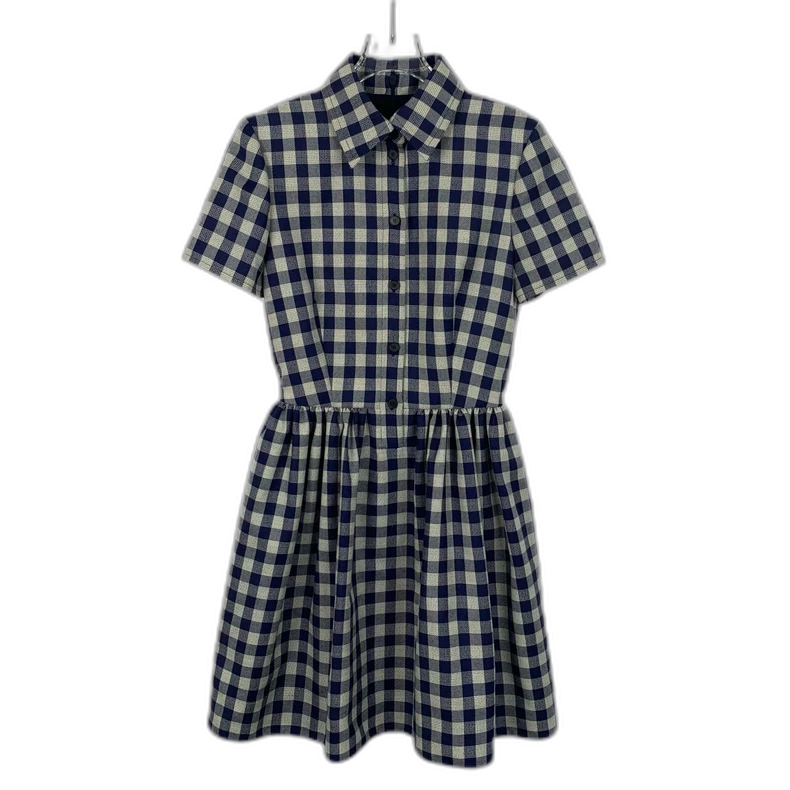Dior Colorful Check Short Sleeve Dress