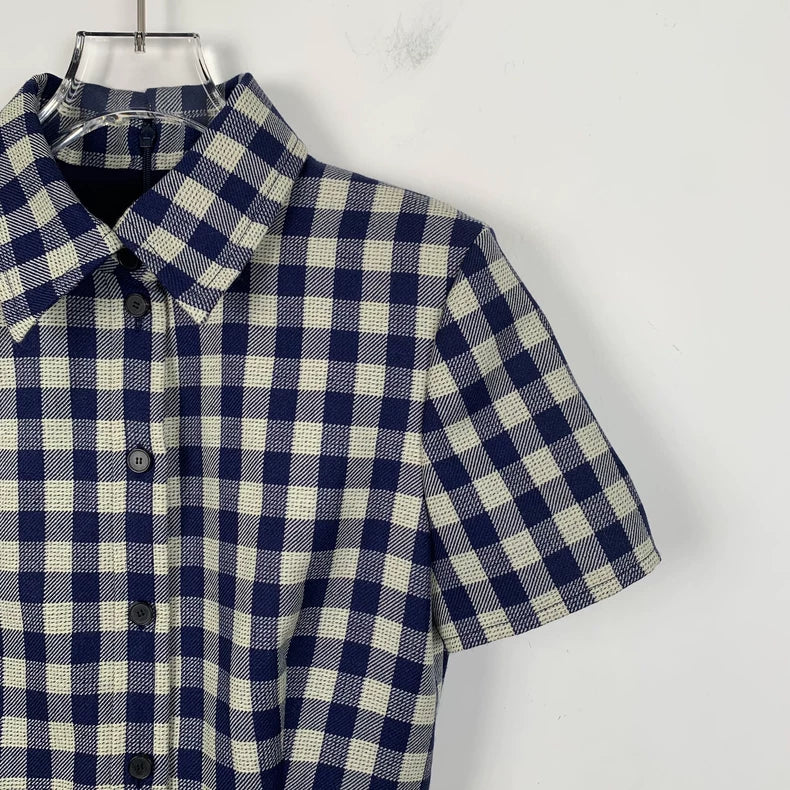 Dior Colorful Check Short Sleeve Dress