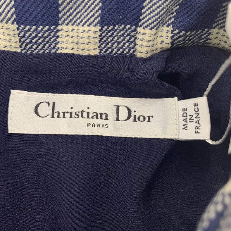 Dior Colorful Check Short Sleeve Dress