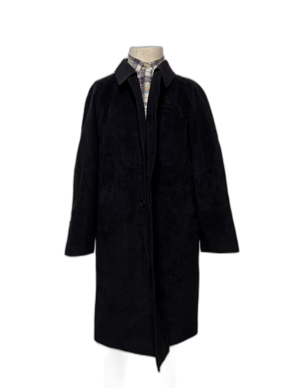Givenchy Black Gray Mohair Polo Coat
