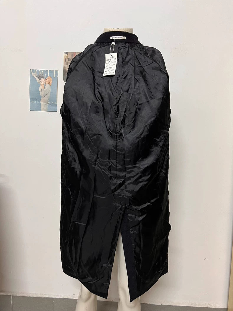 Givenchy Black Gray Mohair Polo Coat