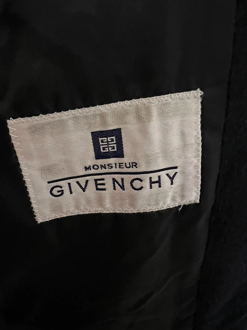 Givenchy Black Gray Mohair Polo Coat