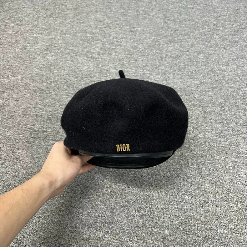 Dior Wool and Leather Beret Hat