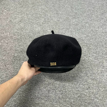 Dior Wool and Leather Beret Hat