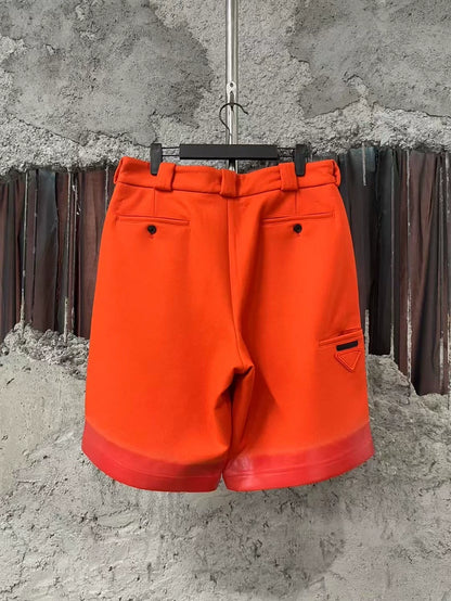 Prada Wool Patch Triangle Logo Shorts