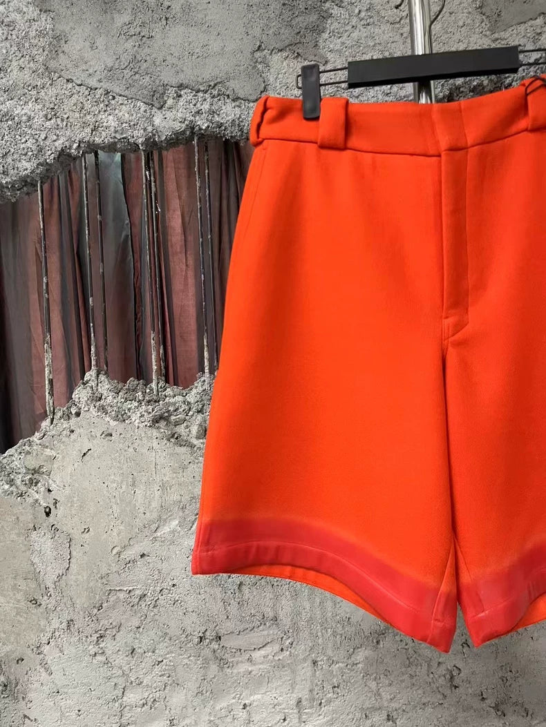 Prada Wool Patch Triangle Logo Shorts