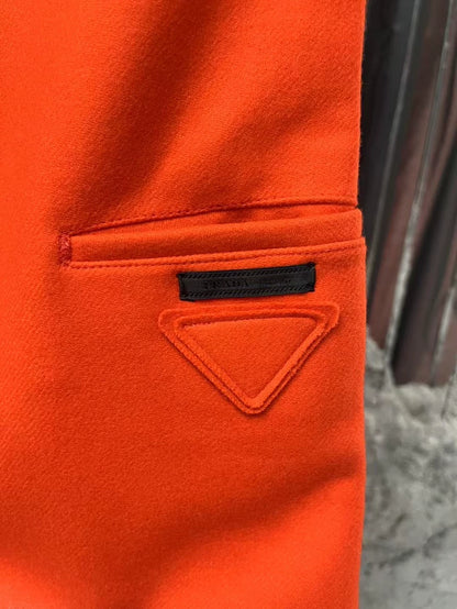 Prada Wool Patch Triangle Logo Shorts
