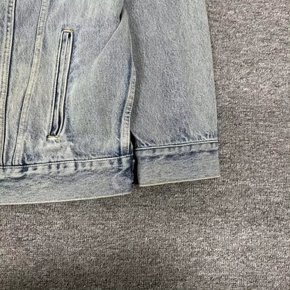 Balenciaga Embroidered Logo Wash Denim Jacket