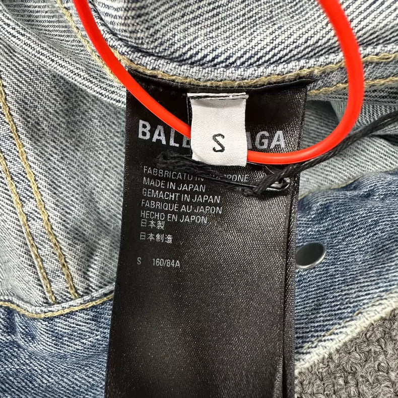 Balenciaga Embroidered Logo Wash Denim Jacket