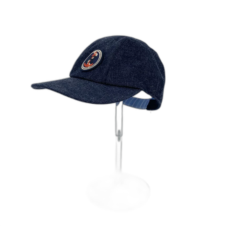 Hermes Logo Embroidered Cotton Baseball Cap