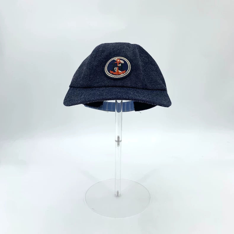 Hermes Logo Embroidered Cotton Baseball Cap