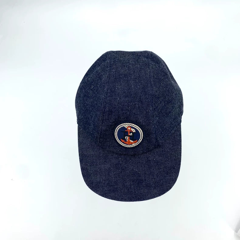 Hermes Logo Embroidered Cotton Baseball Cap