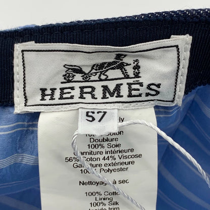 Hermes Logo Embroidered Cotton Baseball Cap