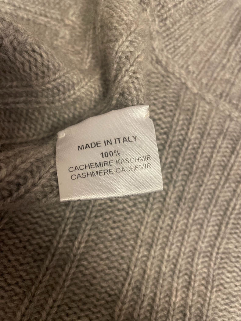 Hermes Grey Cashmere Zip Cardigan Sweater