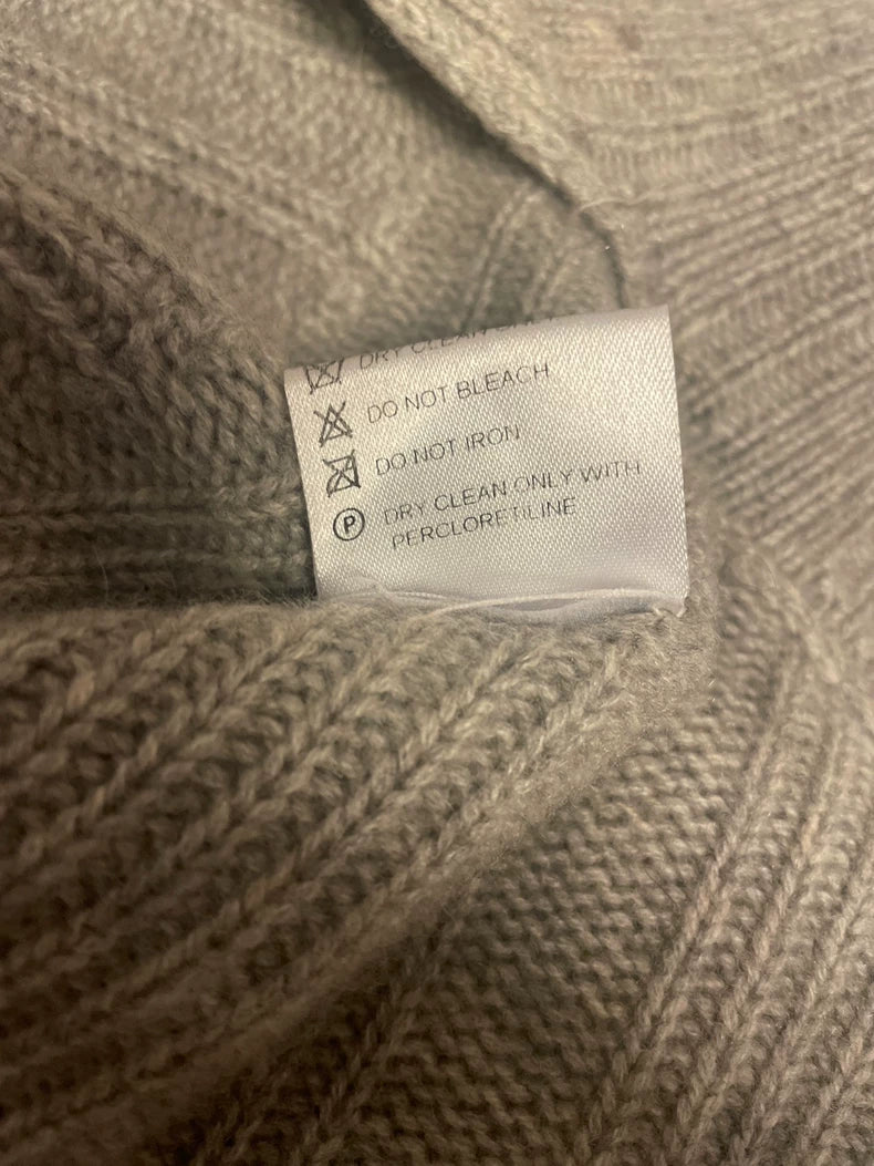 Hermes Grey Cashmere Zip Cardigan Sweater