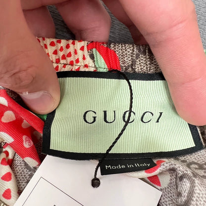 Gucci Logo Apple Print Silk Shorts
