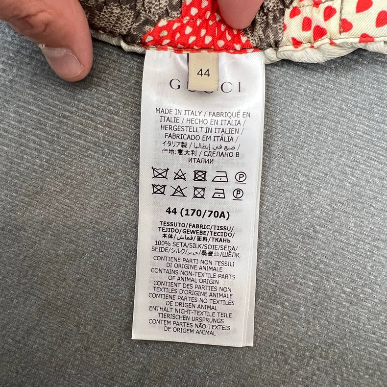 Gucci Logo Apple Print Silk Shorts