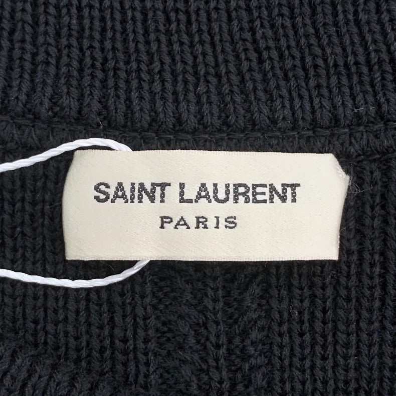 Saint Laurent Black Logo Knit Sweater