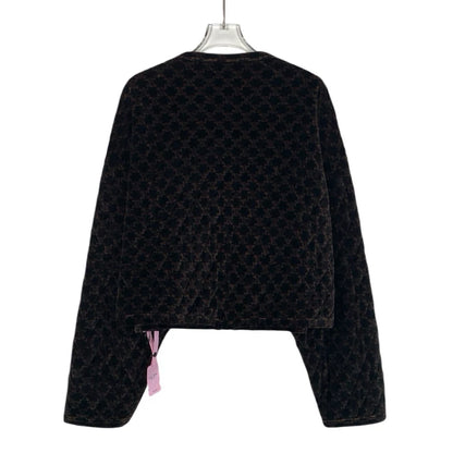 Celine Brown Logo Printed Cotton Jacket