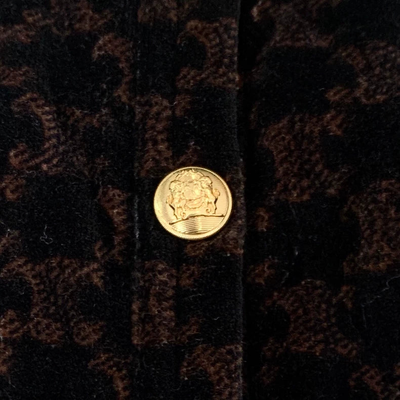 Celine Brown Logo Printed Cotton Jacket