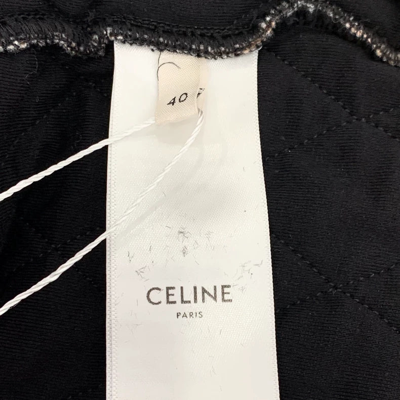 Celine Brown Logo Printed Cotton Jacket