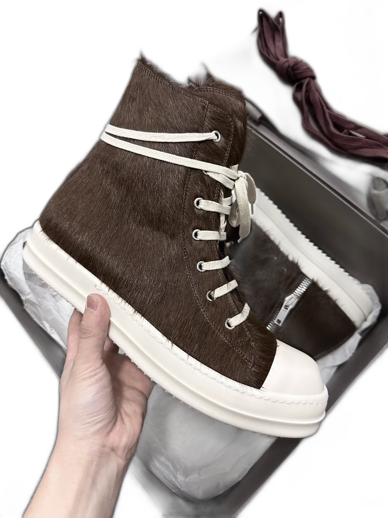 Rick Owens Brown High-Top Sneakers-yf