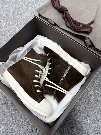 Rick Owens Brown High-Top Sneakers-yf