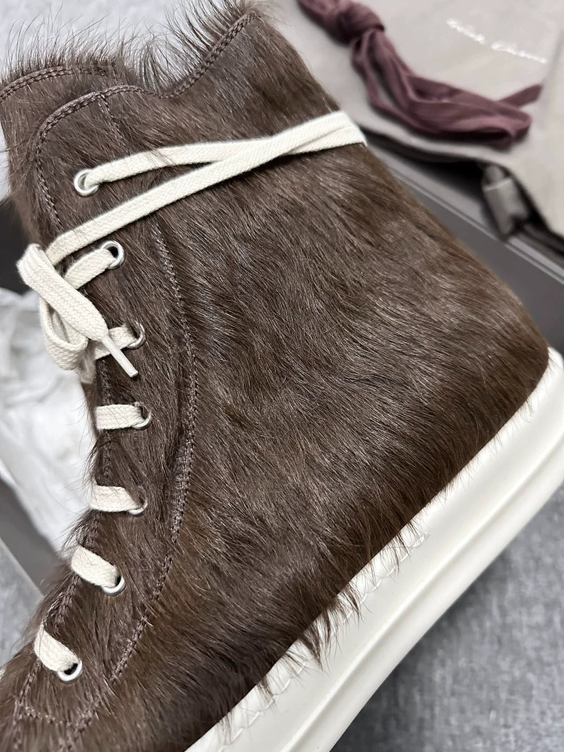 Rick Owens Brown High-Top Sneakers-yf