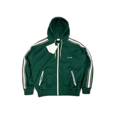 Celine Logo Striped Hooded Jacket