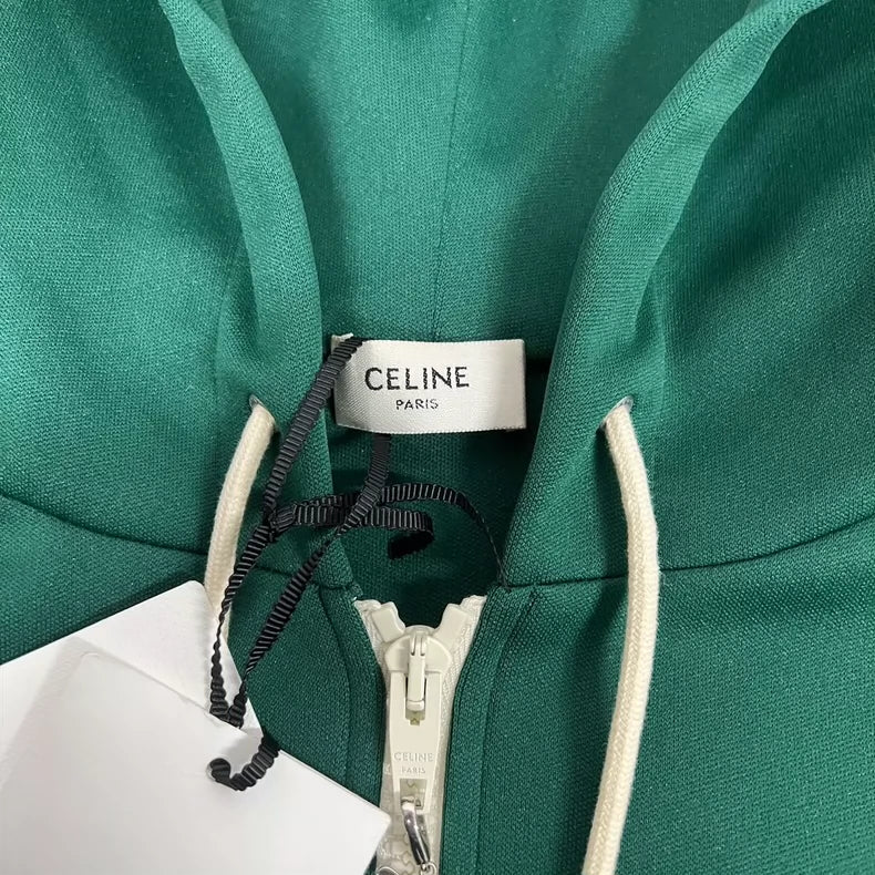 Celine Logo Striped Hooded Jacket