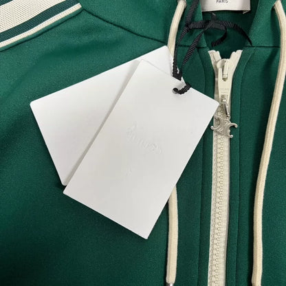 Celine Logo Striped Hooded Jacket