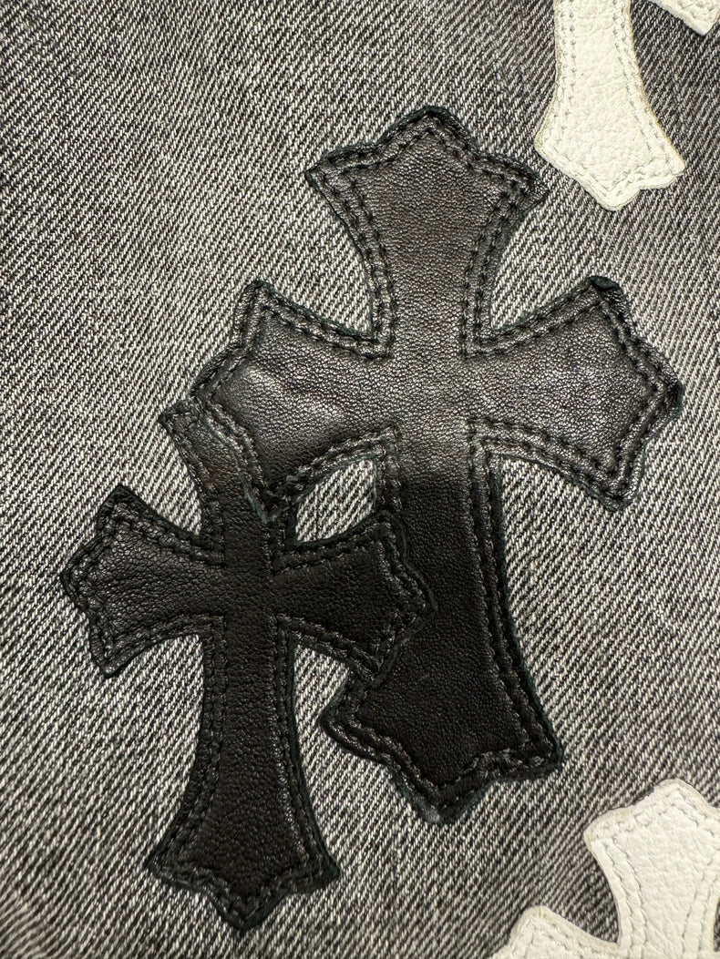 Chrome Hearts Black White Flame Jeans-yf