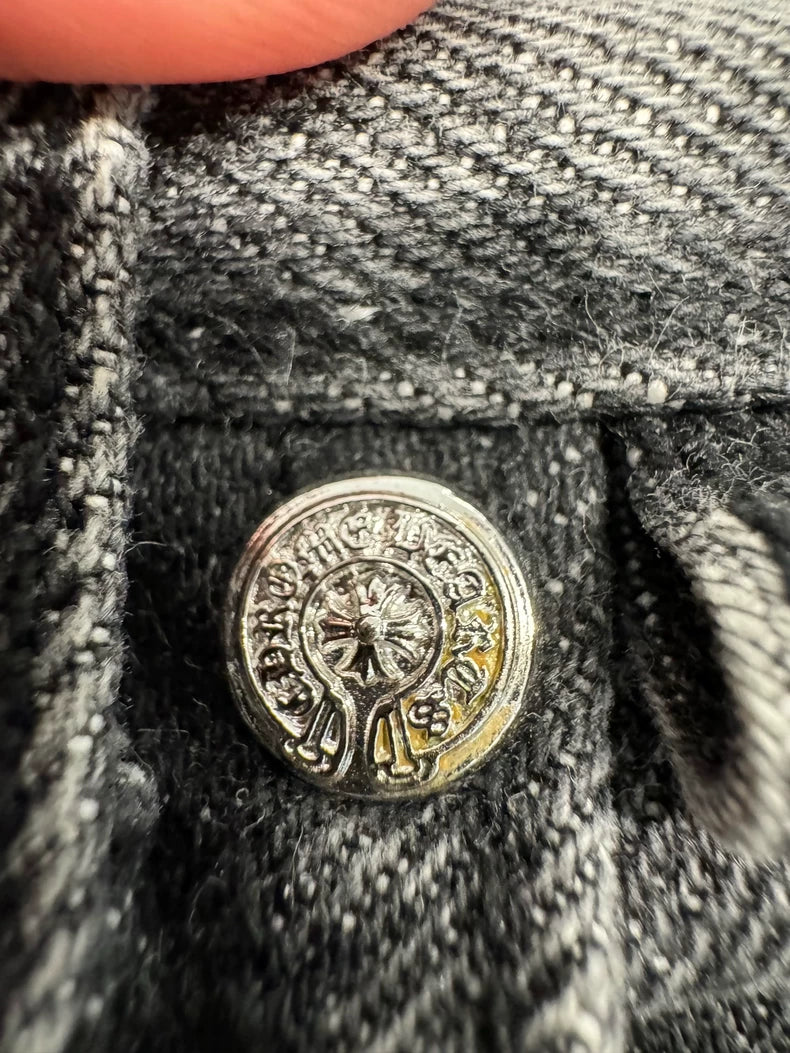 Chrome Hearts Black White Flame Jeans-yf