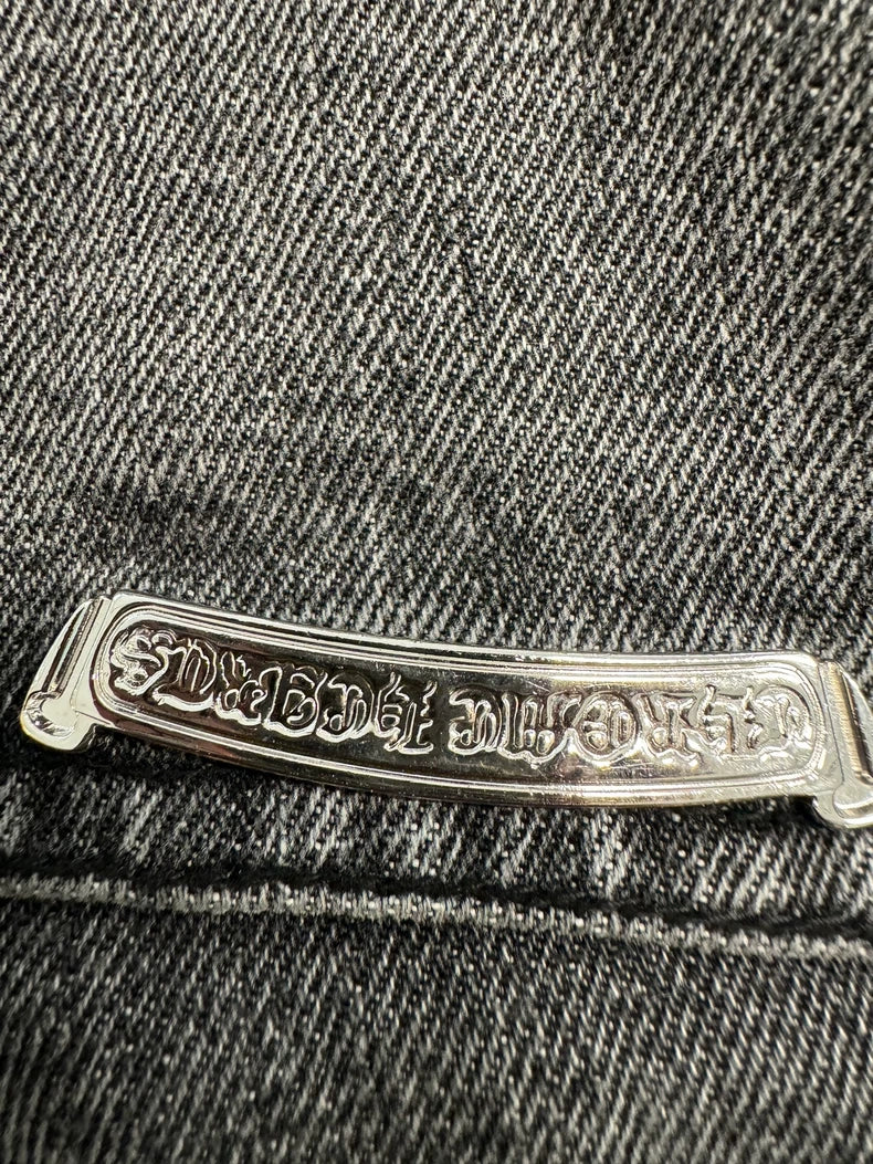 Chrome Hearts Black White Flame Jeans-yf