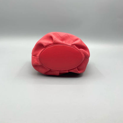 Chanel Quilted Bucket Bag Red