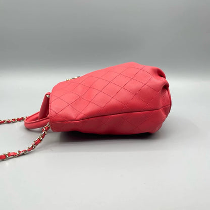 Chanel Quilted Bucket Bag Red