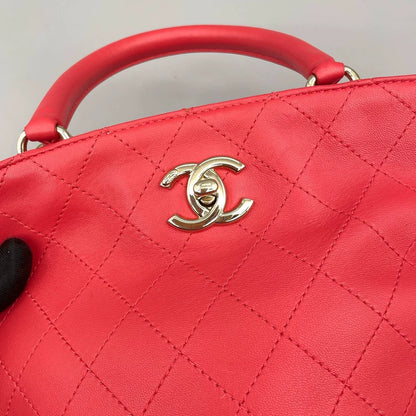 Chanel Quilted Bucket Bag Red