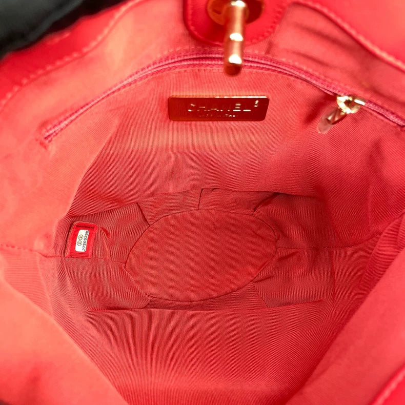 Chanel Quilted Bucket Bag Red