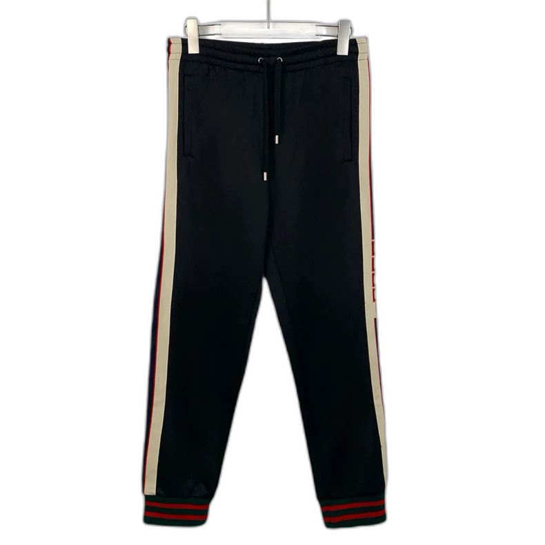 Gucci Black Logo Striped Jogging Pants