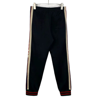 Gucci Black Logo Striped Jogging Pants
