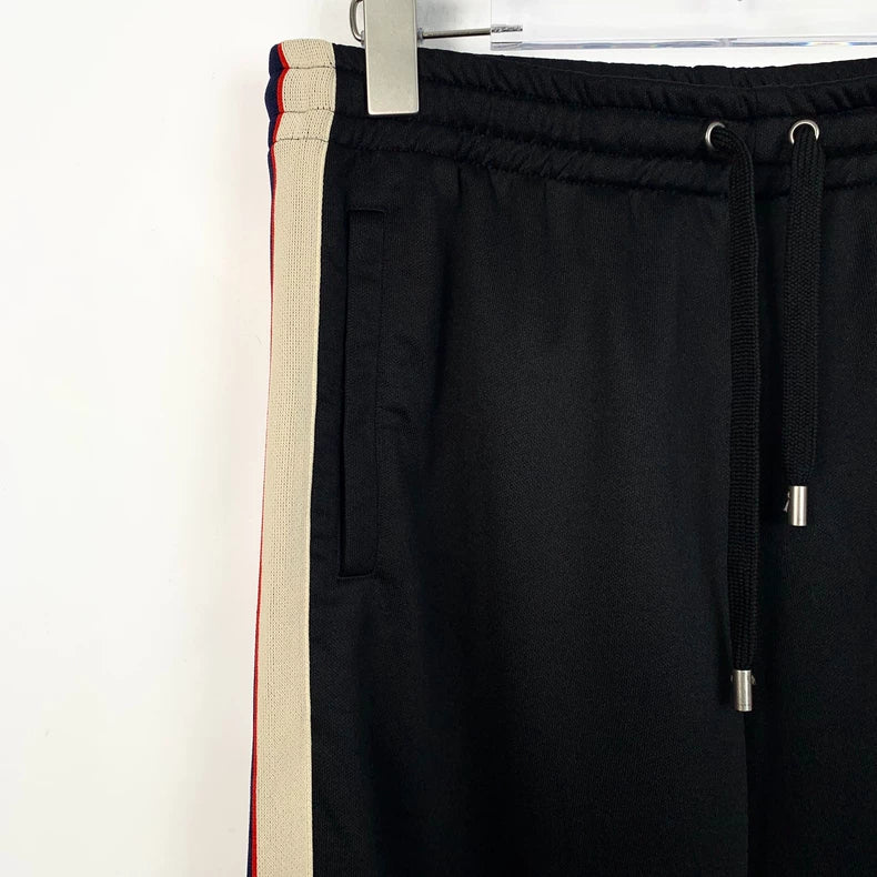 Gucci Black Logo Striped Jogging Pants