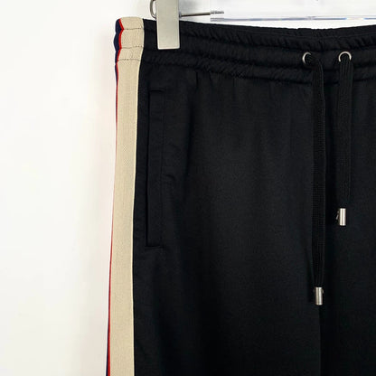 Gucci Black Logo Striped Jogging Pants