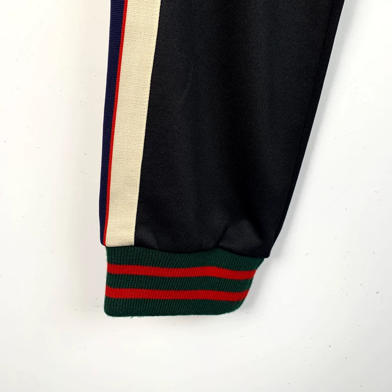 Gucci Black Logo Striped Jogging Pants