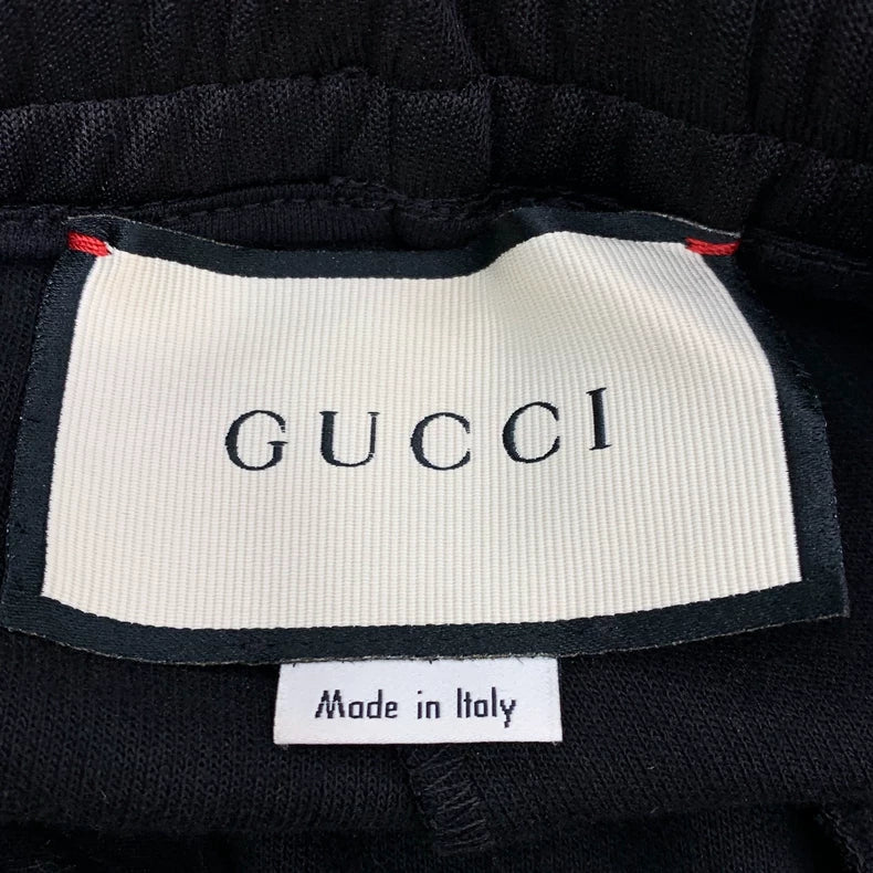 Gucci Black Logo Striped Jogging Pants